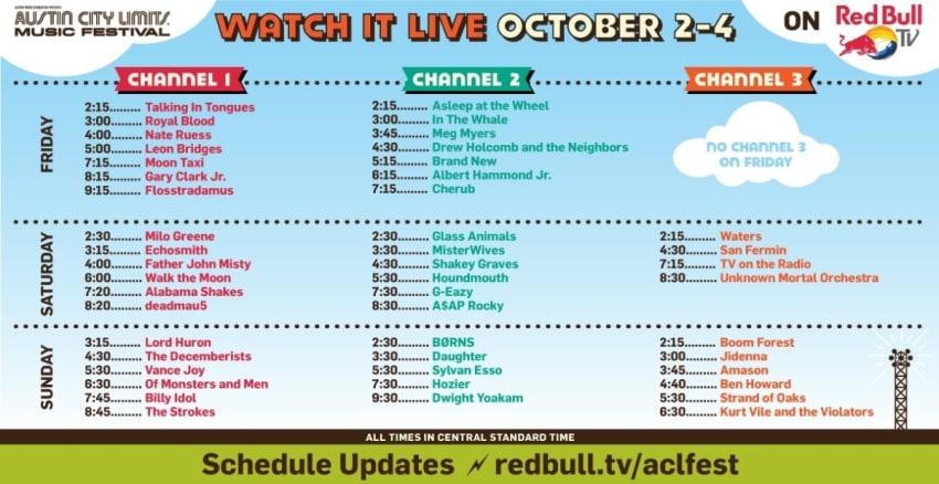 Austin City Limits Festival Live Stream Schedule