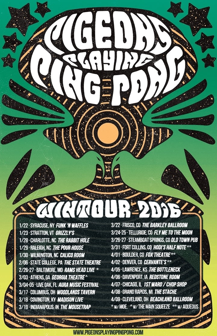 Pigeons Playing Ping Pong Winter Tour 2016 Poster