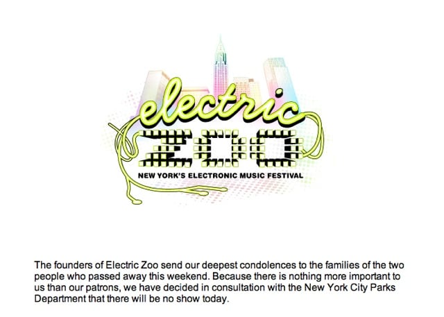Final Day Of Electric Zoo Canceled Due To Drug Deaths