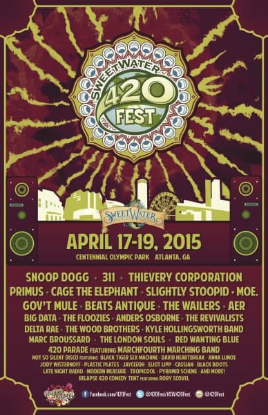 SweetWater 420 Festival Adds Many Acts To Lineup