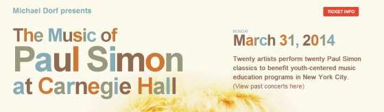 Tribute To Paul Simon Scheduled For NYC's Carnegie Hall