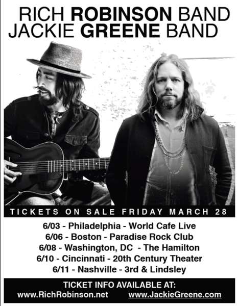 Tour Dates | Rich Robinson Band & Jackie Greene Band