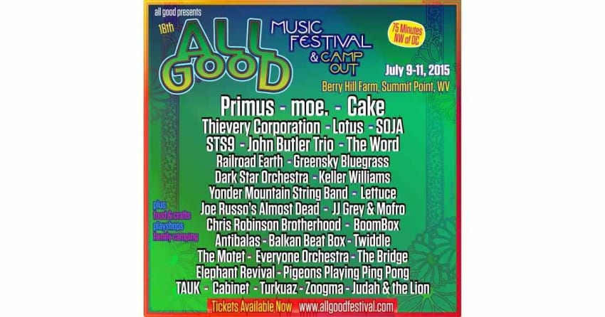 All Good Music Festival Finalizes 2015 Lineup