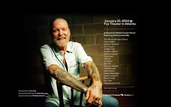 Gregg Allman Tribute To Be Filmed For Distribution