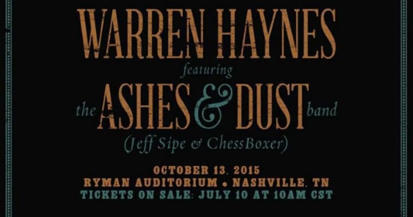 Warren Haynes Forms Ashes & Dust Band