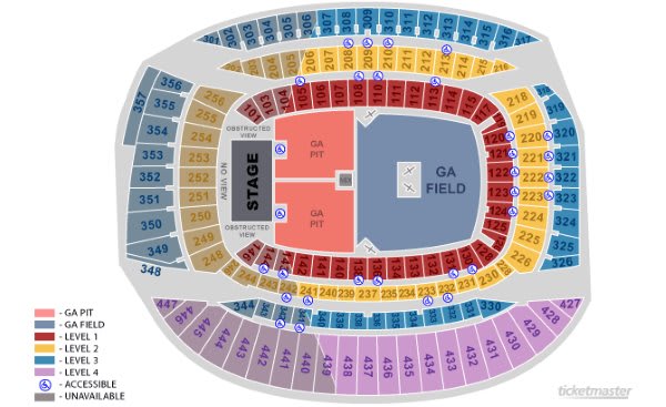 New Seating Chart | Fare Thee Well Grateful Dead 50