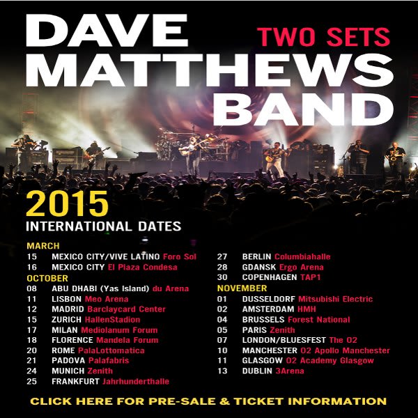 dave matthews tour list