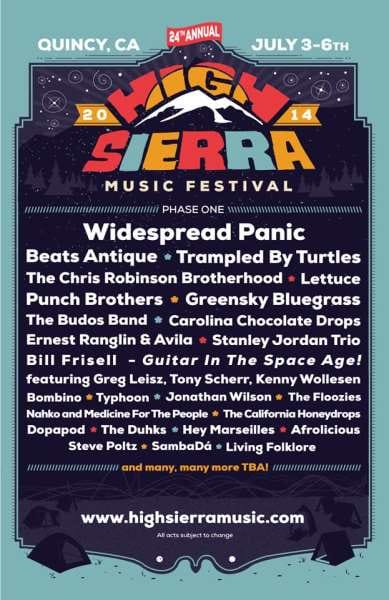 High Sierra Music Festival Announces Initial 2014 Lineup