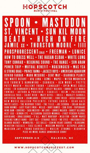 Hopscotch Music Festival 2014 Partial Lineup