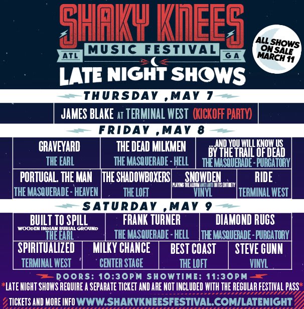 Shaky Knees Festival Announces Late Nights