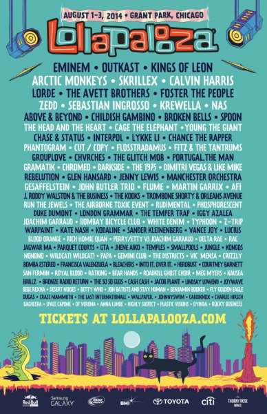 Couch Tour Alert | Lollapalooza Webcast Schedule