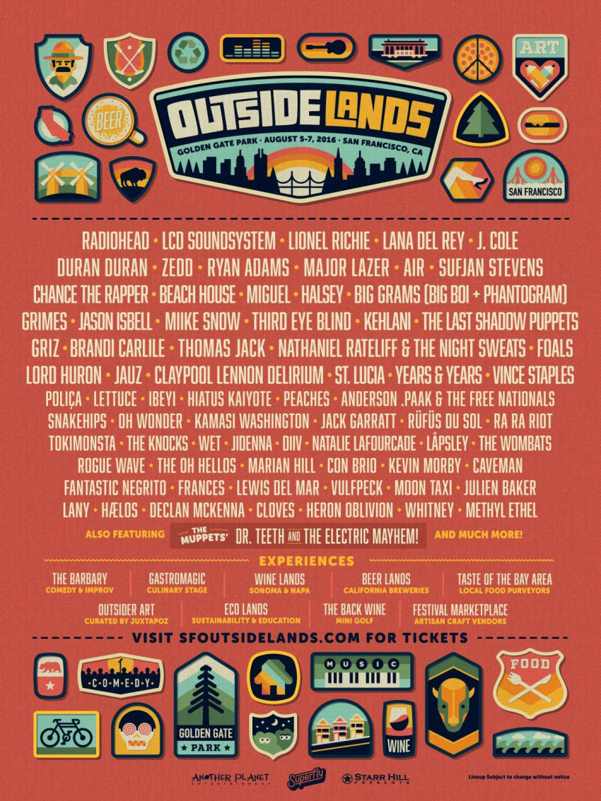 Outside Lands Festival Unveils 2016 Lineup