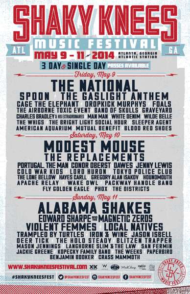 Shaky Knees Reveals Day-By-Day And Adds Replacements