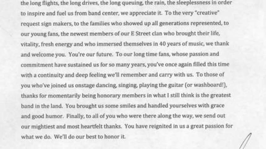 Bruce Springsteen Pens Letter To Fans And Shares New Recording