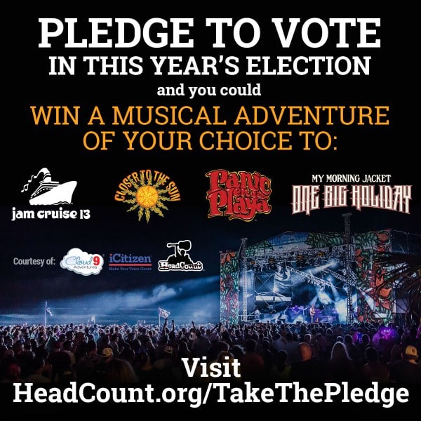 Take HeadCount Pledge To Vote & Win Musical Adventure