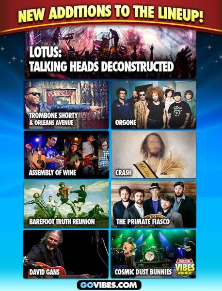 Gathering Of The Vibes Lineup Additions | Lotus Talking Heads Set