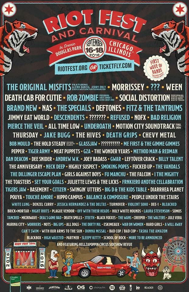Riot Fest Chicago 2016 admat