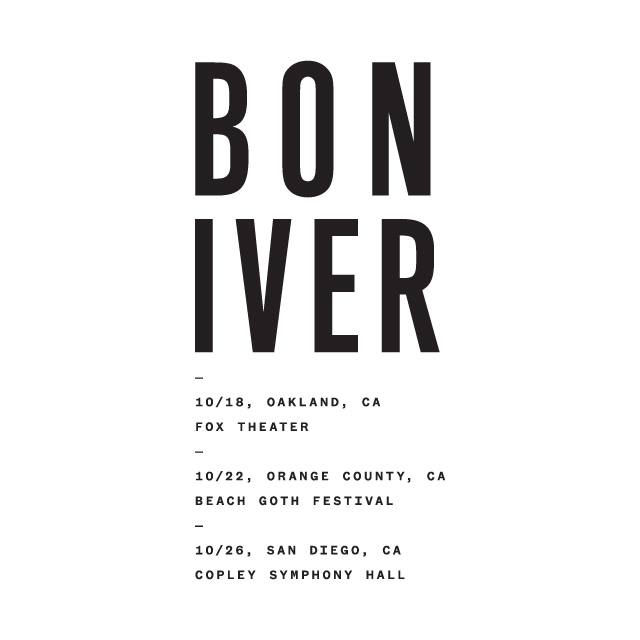Bon Iver West Coast 2016 Tour Poster