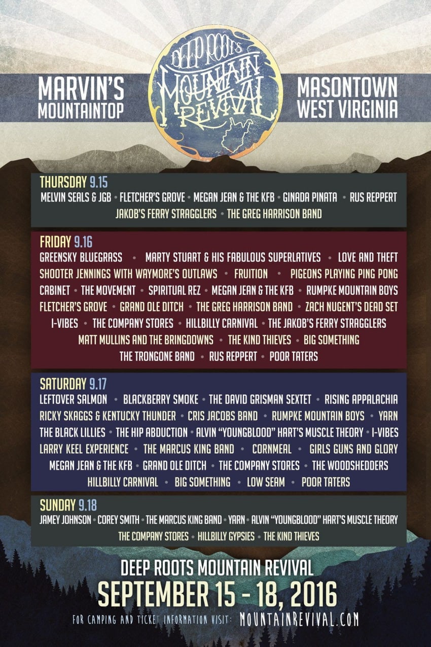 Deep Roots 2016 Schedule Poster