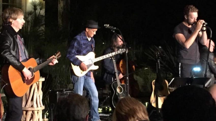 Beck, Chad Smith, Chris Martin, Jakob Dylan & Others Perform Together At Charity Event