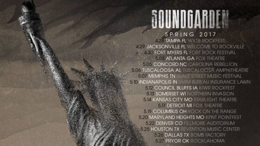 Soundgarden 2017 Spring Tour Poster