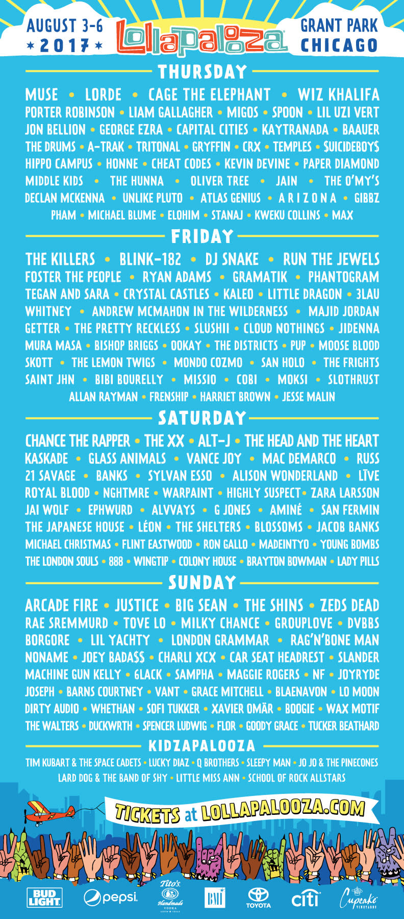 Lolla 2017 Day-By-Day Poster