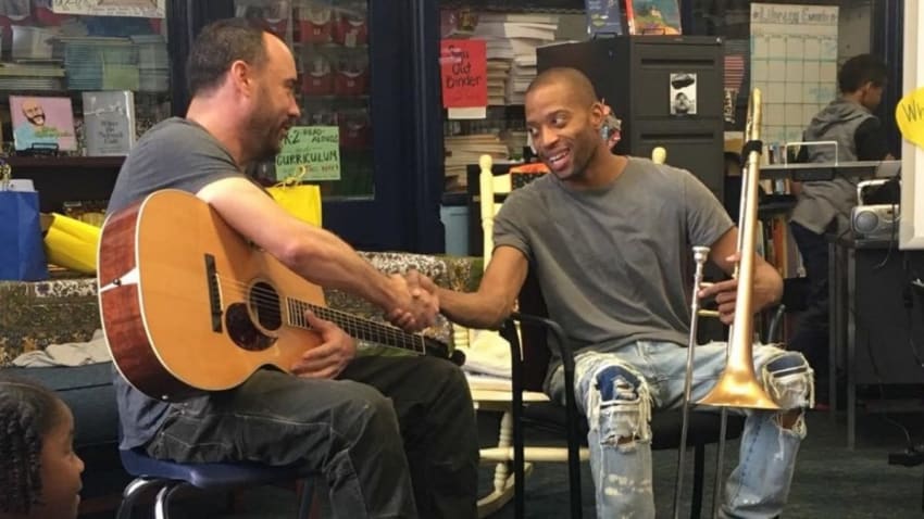 Dave Matthews & Trombone Shorty Perform For Students At New Orleans School