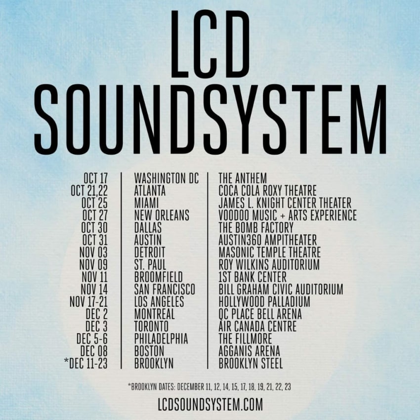 lcd soundsystem tour reddit