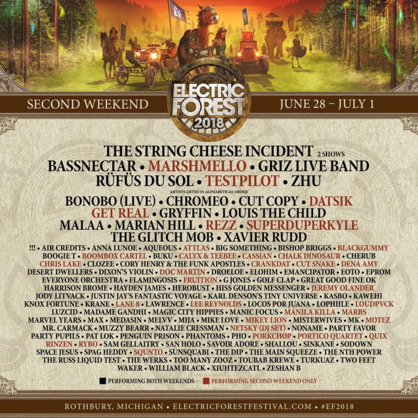 Electric Forest Wknd 2 2018 Poster