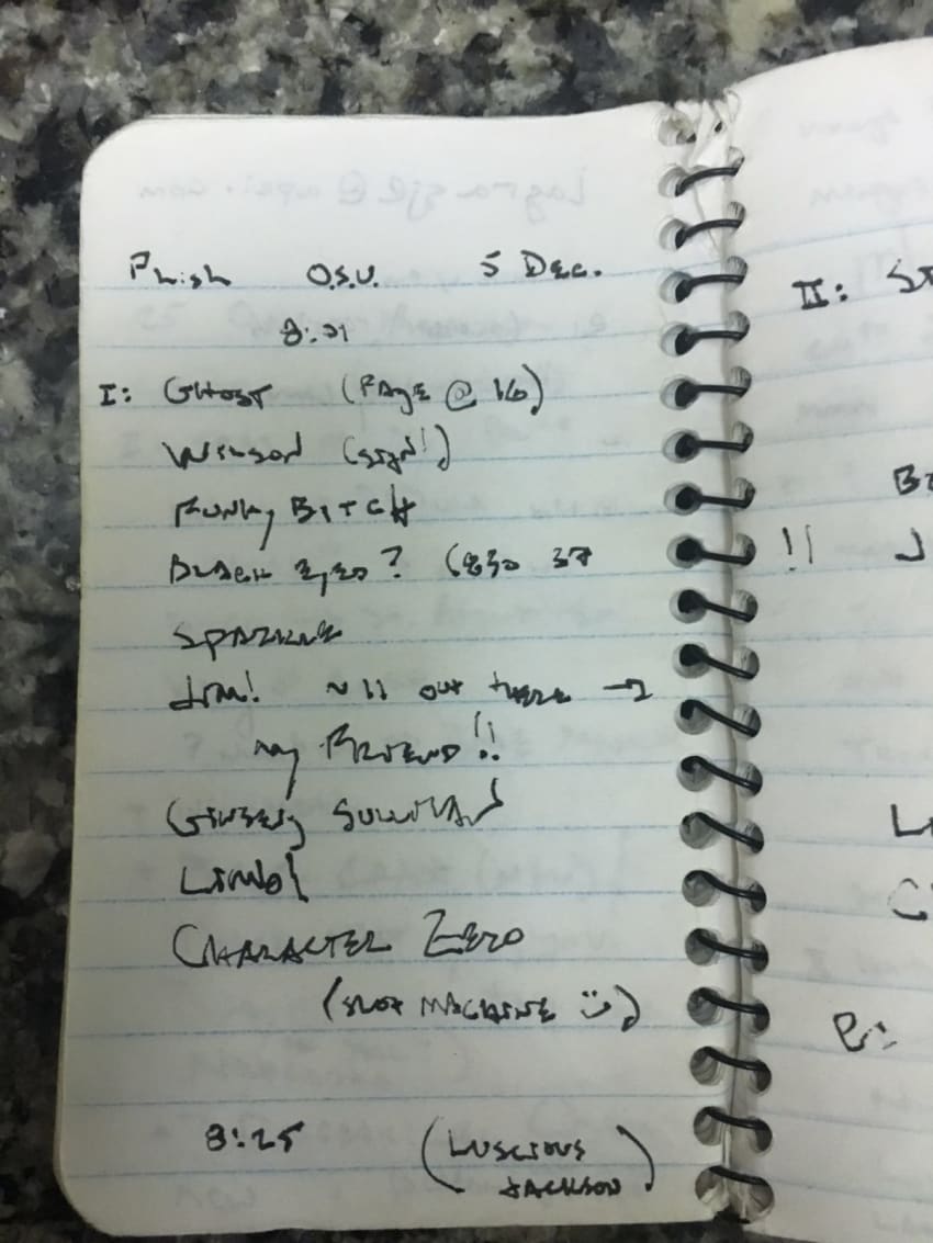 Set One Welsh Setlist Book