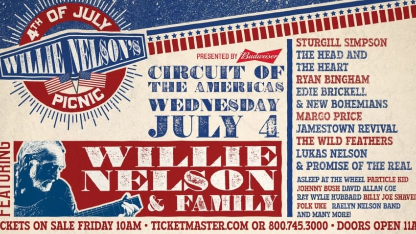 Willie Nelson Announces 2018 4th Of July Picnic Lineup