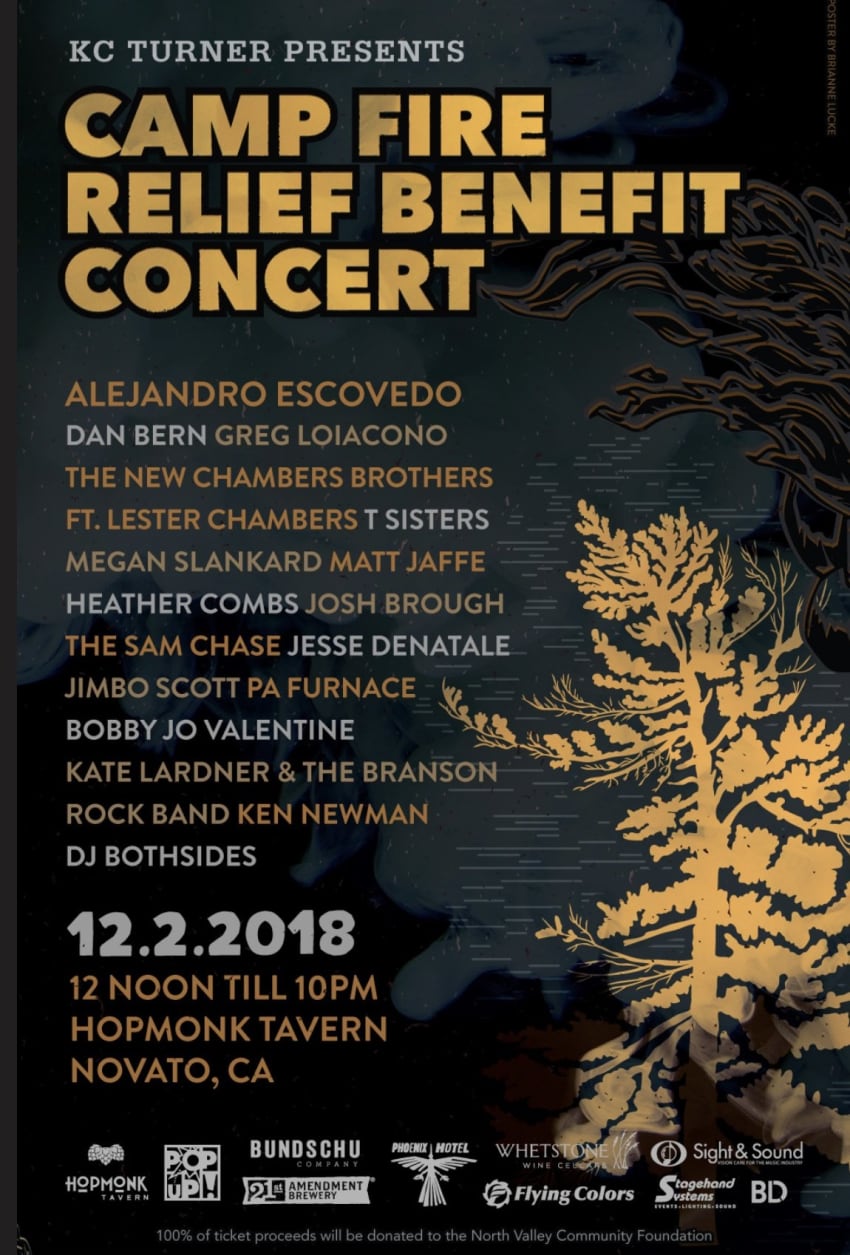 Camp Fire Relief Benefit Concert Hopmonk Poster