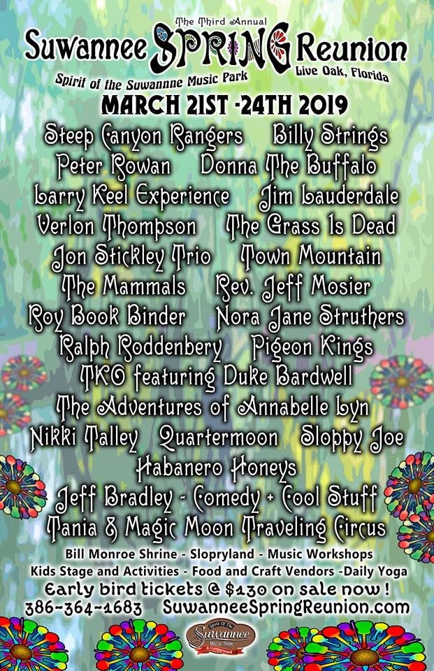 Suwannee Spring Reunion Confirms 2019 Lineup
