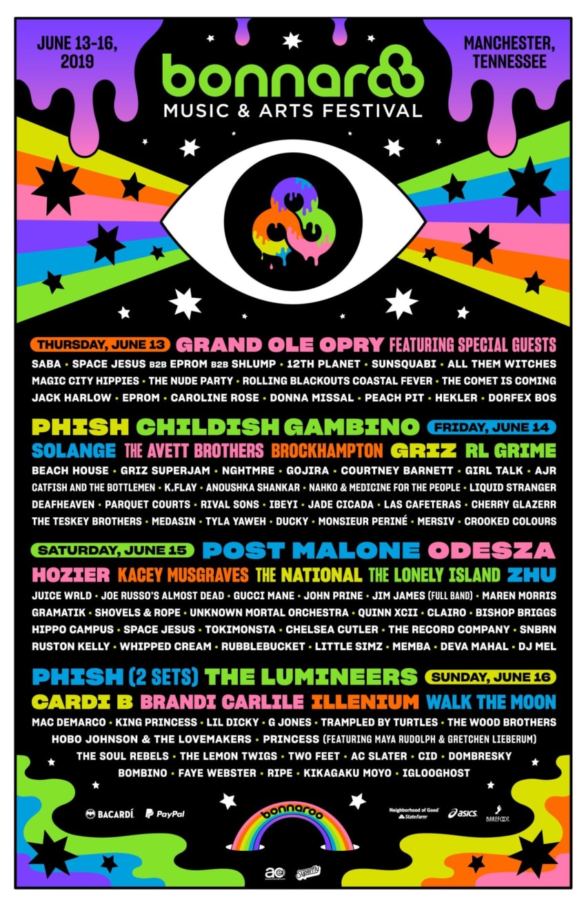 Bonnaroo 2019 Lineup Admat