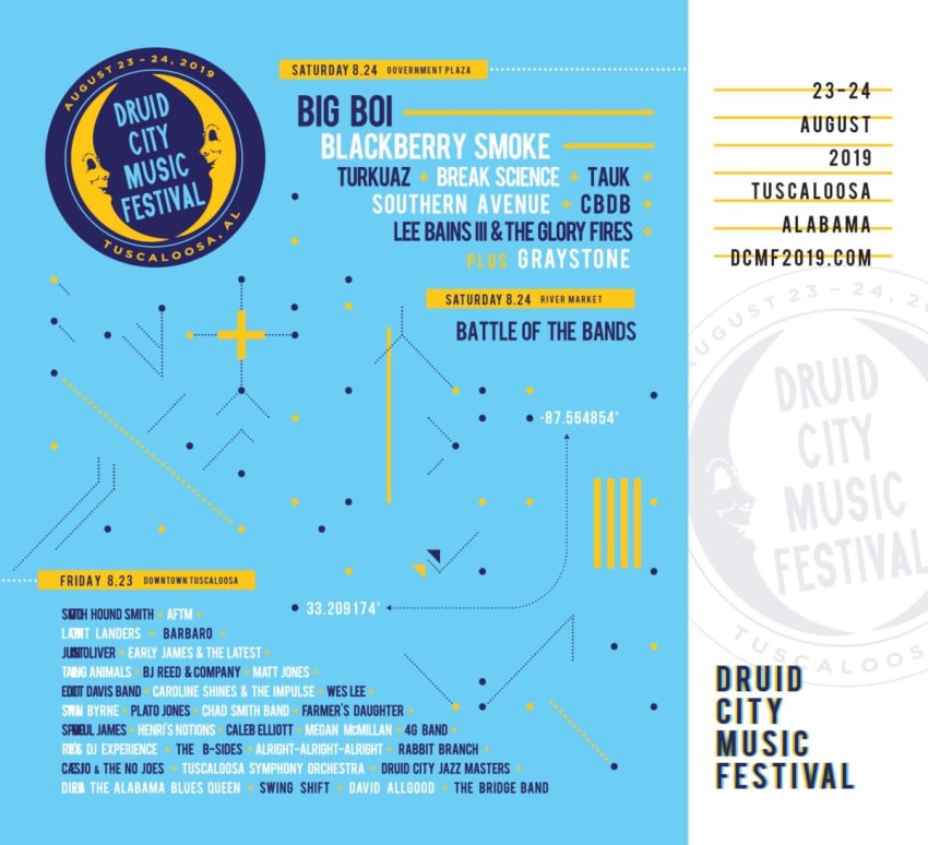 Druid City Music Festival Lineup