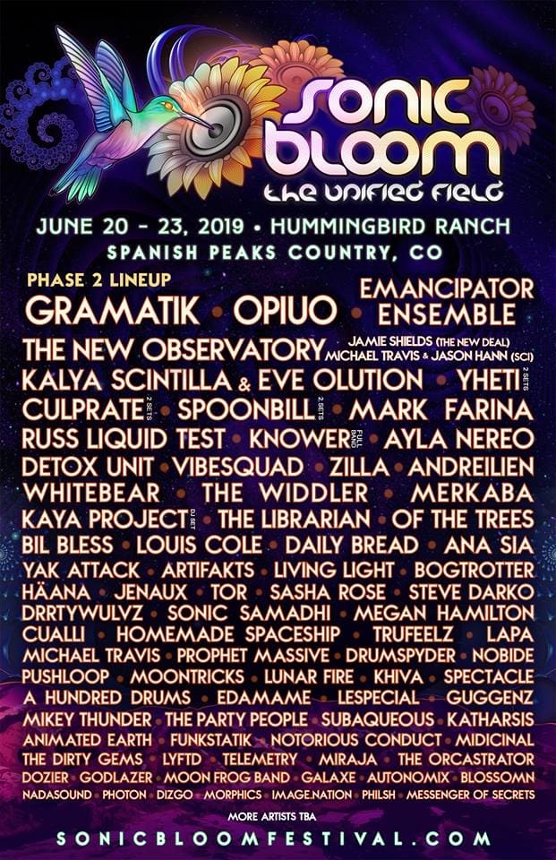 Sonic Bloom Lineup 2 2019