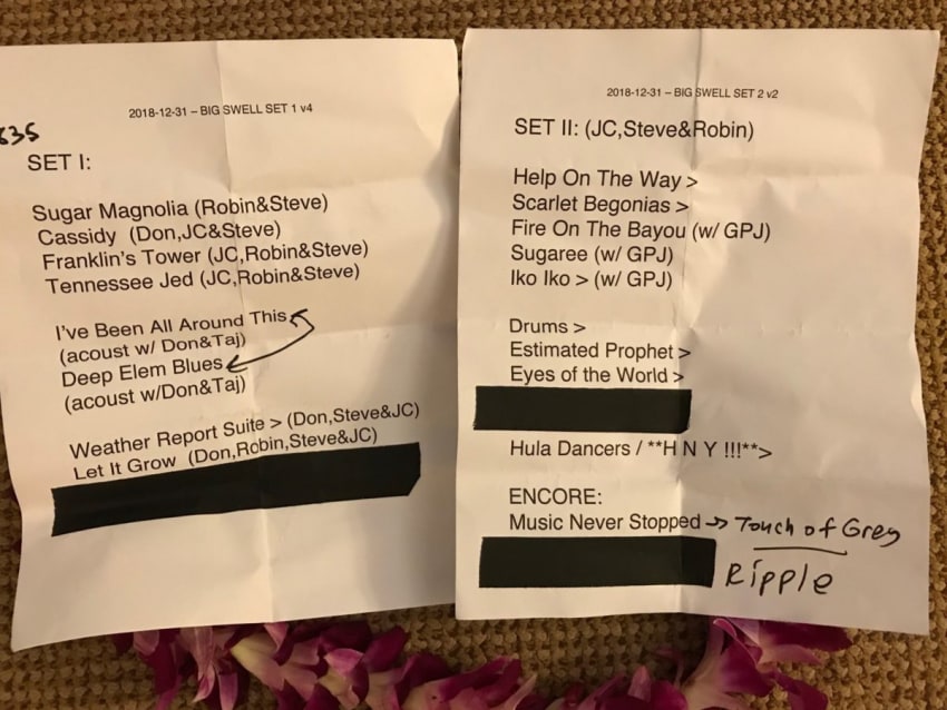The Big Swell Setlist Hawaii