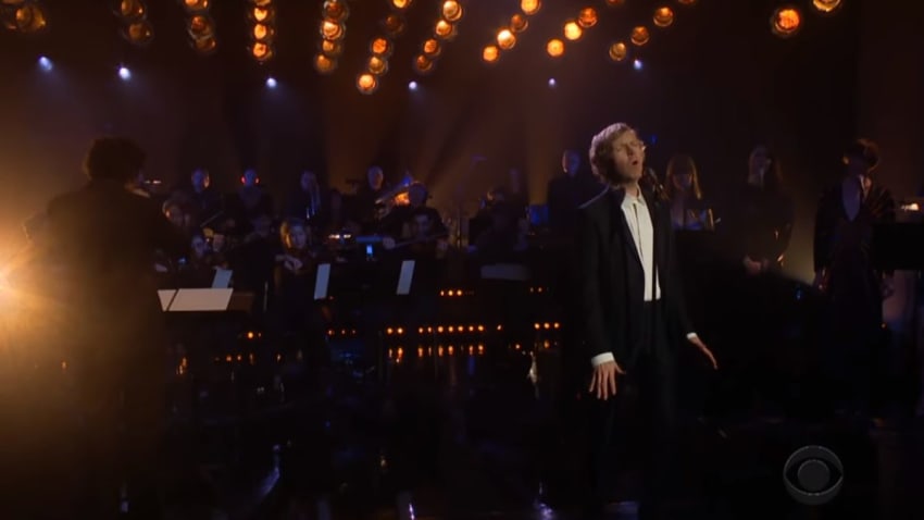 Beck Performs 'Tarantula' With Feist, The LA Philharmonic & More On 'The Late Late Show'