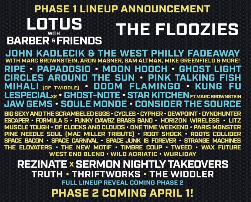 Disc Jam 2019 Phase 1 Lineup