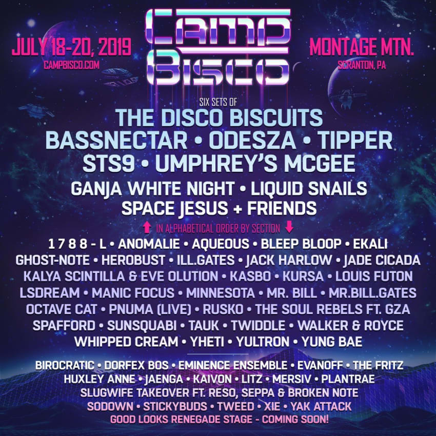 Camp Bisco 2019 Lineup
