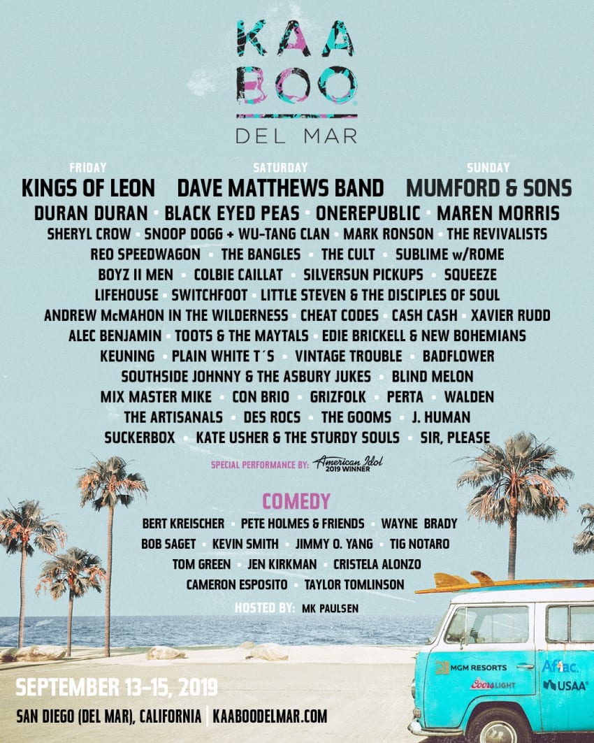 KAABOO Del Mar 2019 Lineup Poster