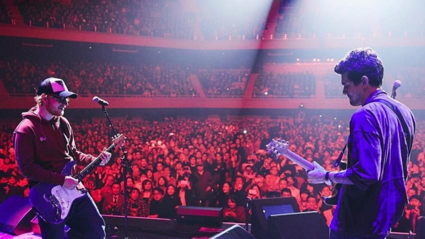 John Mayer Welcomes Ed Sheeran In Tokyo