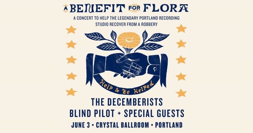 Tucker Martine Flora Recording Benefit Concert Decemberists