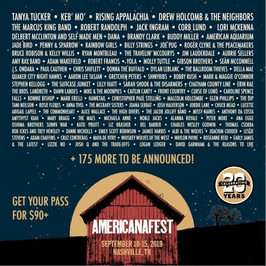 Americana Music Fest 2019 Lineup Poster