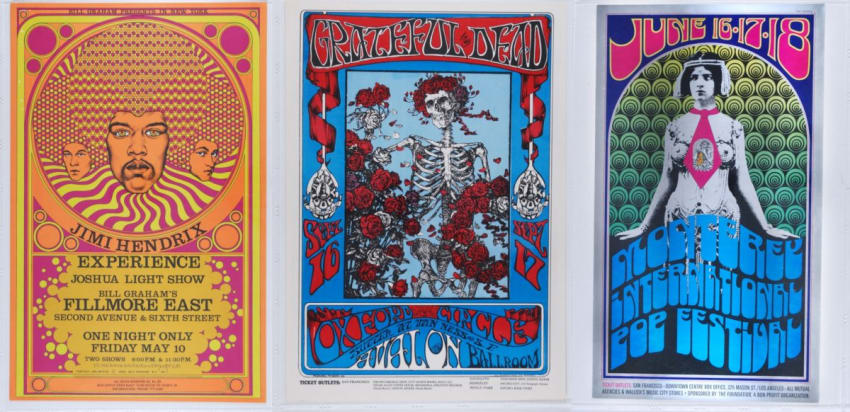 Grateful Dead Jimi Hendrix Monterey Pop Posters