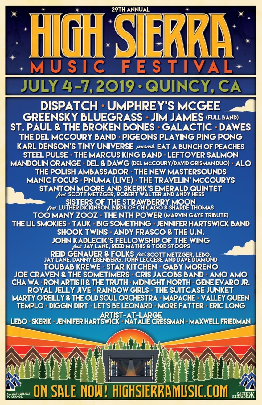 High Sierra Music Festival Final 2019 Lineup