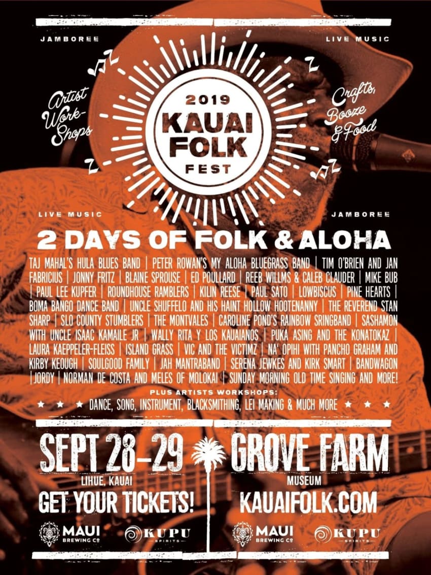 Kauai Folk Fest Kauai Folk Fest 2019 Lineup Poster2019 Lineup Poster