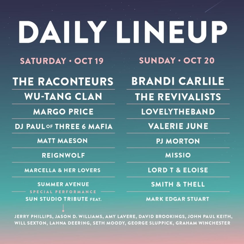 Mempho Music Festival Daily Lineup