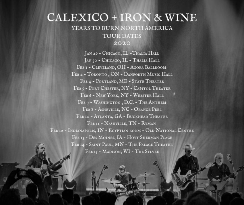 Calexico Iron Wine Tour Winter 2020
