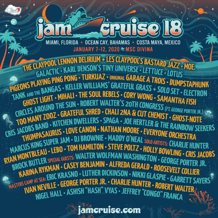 Jam Cruise 18 Lineup 91219